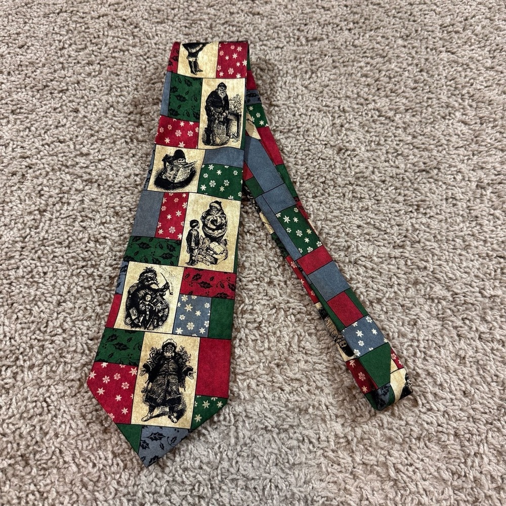 Eagle Neckwear‎ Christmas Santa Claus Silk Necktie Holiday Vintage Patchwork Tie